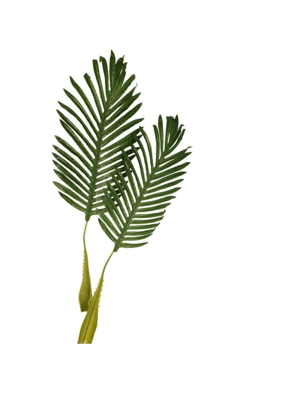 Artificial Palm Leaves Set of 2 Realistic Tropical Green Fronds 22 Inch Flexible